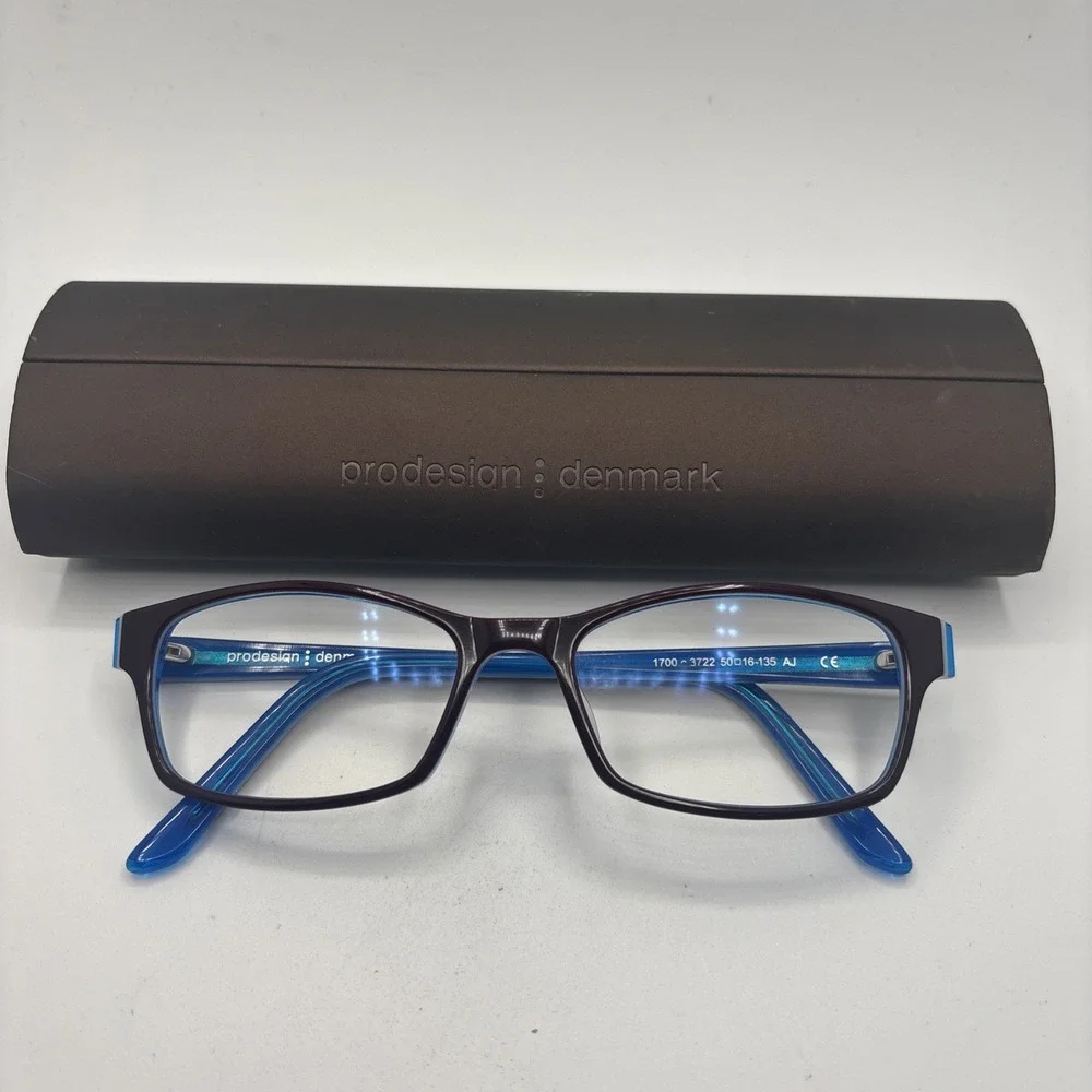 Prodesign Denmark 1700 c.3722 Purple Blue Eyeglasses Frames 50-16 135mm w/case